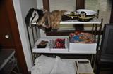 Vintage mink stole & furs, US Navy military officers hat