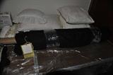 Extremely rare 51/2 yards of genuine Black Vicuna fabric along w/boxes of vintage fabric & linens from 1940's 50's NYC dressmakers shop,