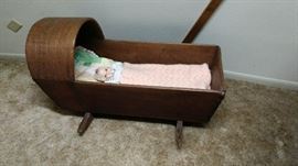 Primitive Baby Cradle Hand Made Square Nails