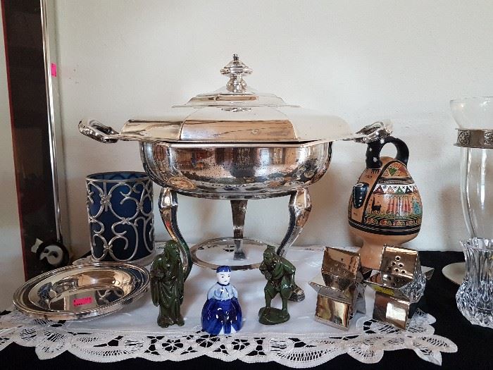 Assorted Silver Plated Items, Sir Frances Drake Silver Plated Pieces, Delft Blue Bell, Incense Burner