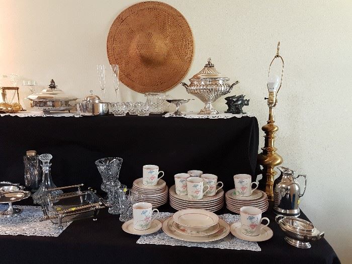 Assorted Silver Plated Serving Pieces, China Service