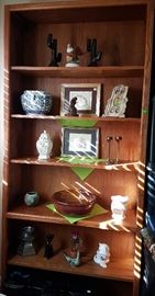 Oak Bookcase, Assorted Household Decor