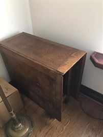 English oak drop leaf table