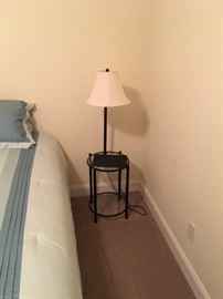 BEDSIDE TABLE AND LAMP