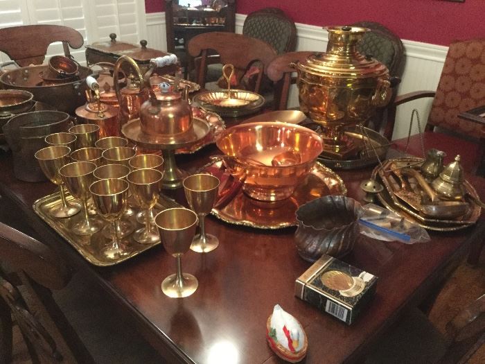 Samovars, Copper Trays, Brass Stemware