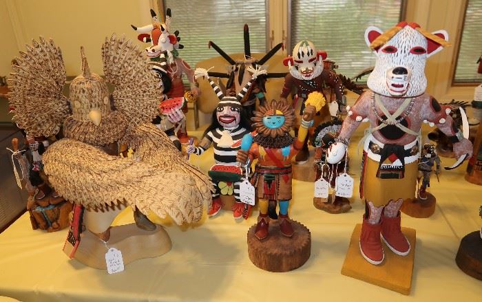 Owl kachina (left), Hopi Clowns, etc.