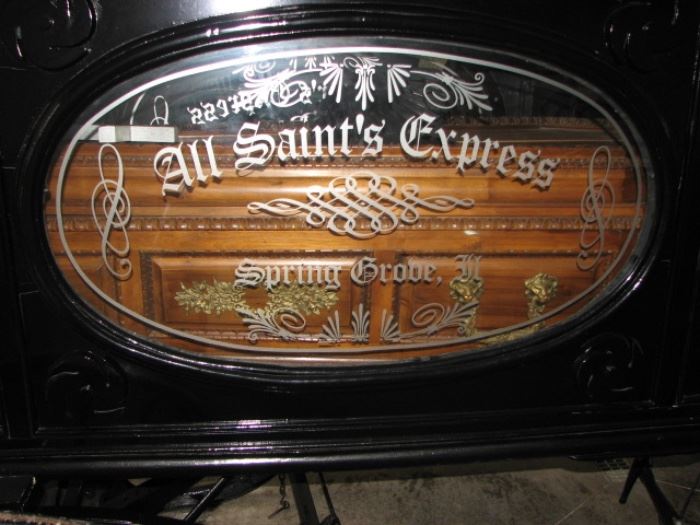 Antique hearse - a horse drawn sleigh / carriage.  All Saint's Express of Spring Grove, IL.