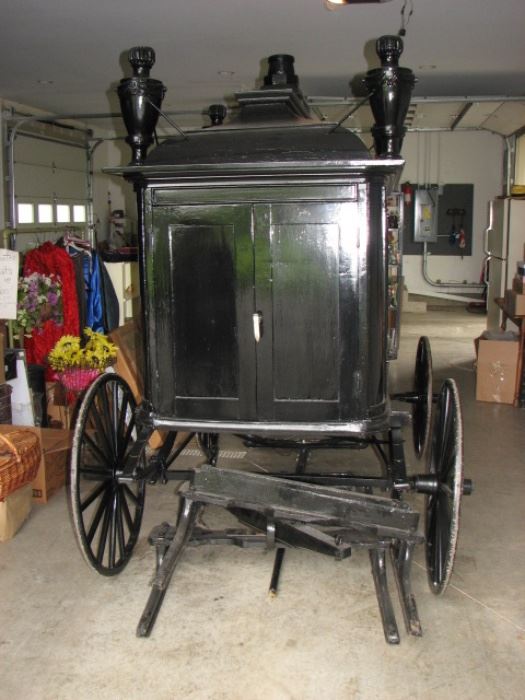 Antique hearse - a horse drawn sleigh / carriage