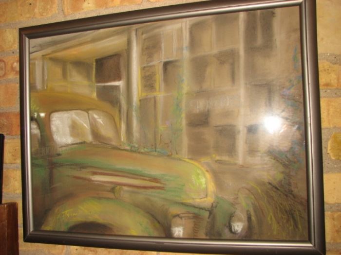 oil painting - vintage cars
