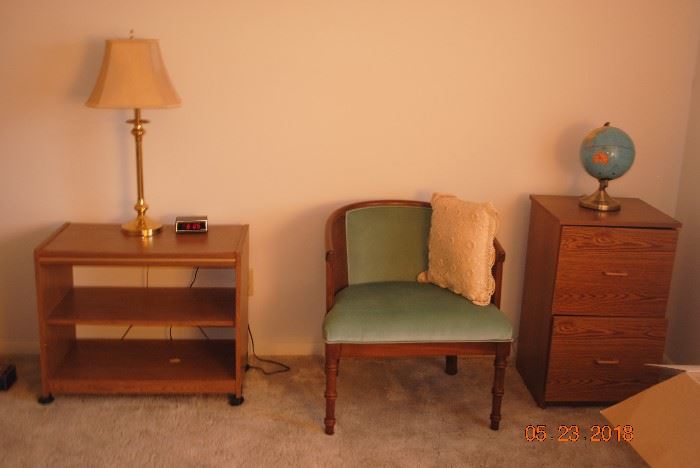 Various end tables and chairs