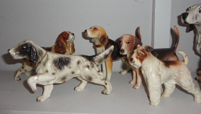 We have two shelves of various breeds of ceramic dogs - if you are a dog person you might find one (or more) to take home!