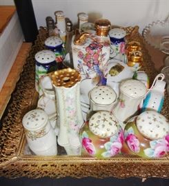Lovely salt and pepper sets - mostly antique and in good condition.