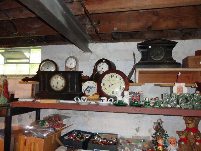 Several old clocks
