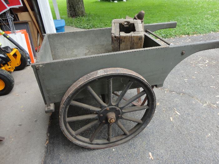Wonderful antique garden cart/wheel barrow