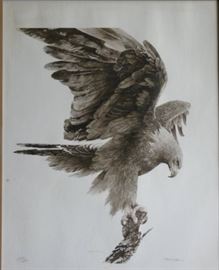 French signed print of Eagle