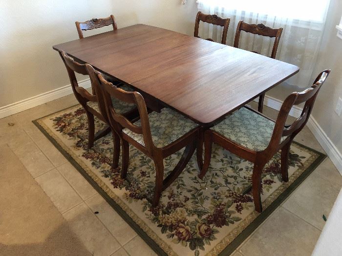 Antique Dining table with 6 chairs