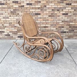 Art nouveau cane bentwood rocking chair - $200


