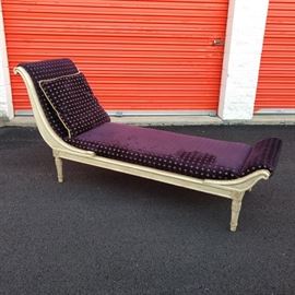 French provincial purple chenille chaise lounge - $500

