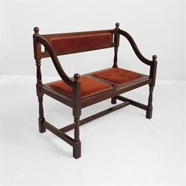 Vintage dark wood 2 seat bench - $75 - MARKDOWN - $50