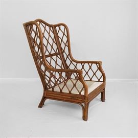 Boho chic rattan wing chair (foam cushions available) - $75 MARKDOWN - $40
