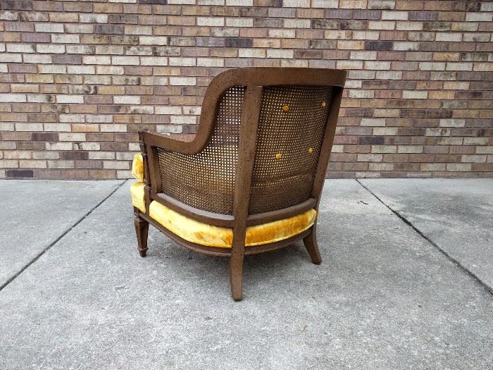 - Pair of gold velvet cane club chairs - $100/pair 
