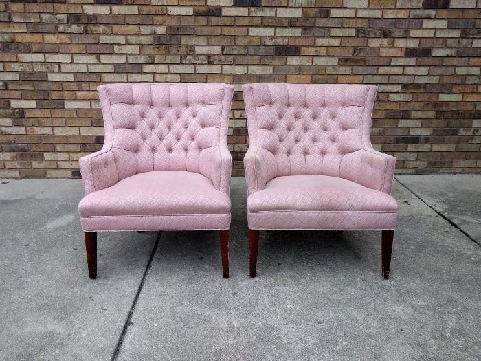 Pair of pink fabric chairs - $75/pair 
