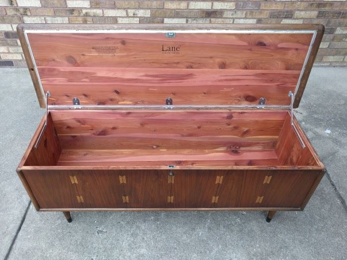 - Mid century modern Acclaim style cedar lined chest  bench from Lane - $400

