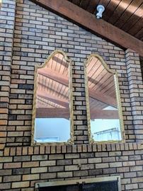 Pair of 47" Hollywood regency carved gilded mirrors - $250
