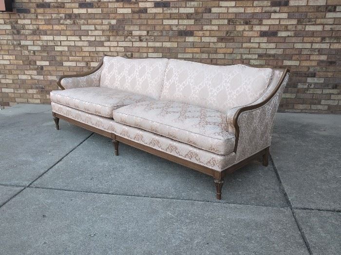 7ft French provincial pink satin sofa Excellent  Condition - $500

