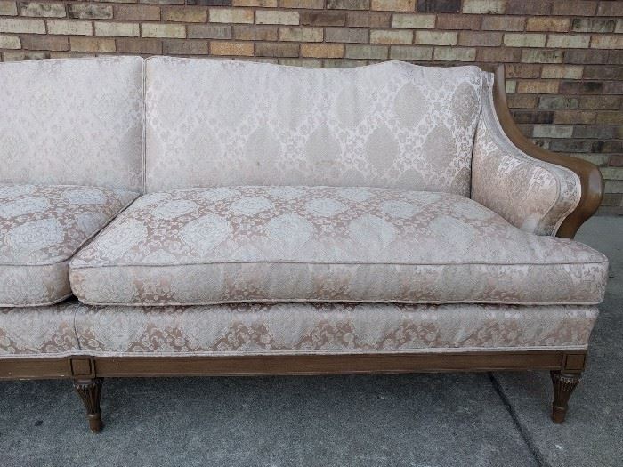 7ft French provincial pink satin sofa Excellent  Condition - $500

