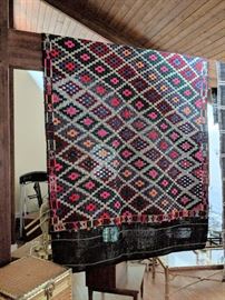 New Turkish bright color wool kilim area rug  5'9" x 8' - $350
