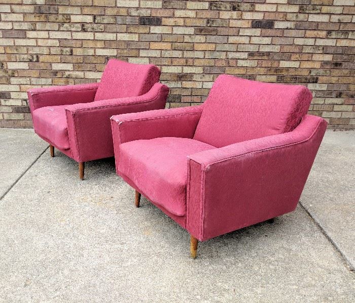 Pair Mid century modern Lawrence Peabody  style lounge chairs - $700/pair 