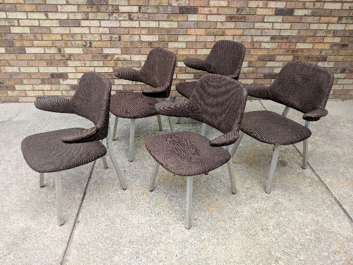 Set of 5 Shaw Walker aluminum arm chairs - $500/set 