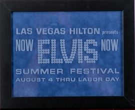 Original Elvis "NOW" Etched Glass Concert Plaque For The Summer Festival At The Las Vegas Hilton