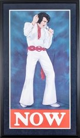 Original 1972 Elvis Presley Hilton Promotional "NOW" Poster, Custom Framed & Matted