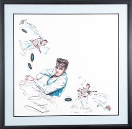 Original 1956 Elvis Presley Enterprise Scarf Hung At The Boston Hilton For Elvis' 25th Anniversary