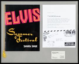 VERY RARE Elvis Presley Summer Festival Sahara Tahoe Menu With Tassel And Letter Of Authenticity