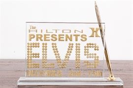 Elvis Front Desk Guest Sign In At The Hilton With Original Pen