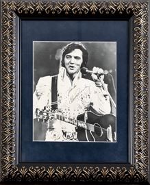 Elvis Presley 1975 Autograph On A Publicity Error Still Photo, Framed & Matted