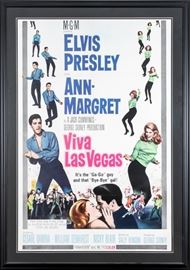 Original Elvis Presley "Viva Las Vegas" One Sheet Movie Poster, Beautifully Framed, Linen-backed & Matted