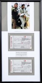 Two Elvis Presley Texaco Credit Card Receipts And Photo