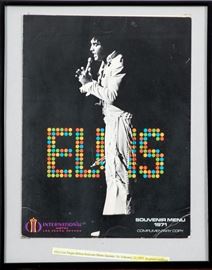 Elvis Complementary Souvenir Menu 1971 From The International Hotel