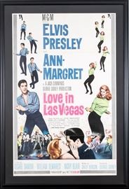 Foreign Market Original Elvis Presley "Love In Las Vegas" One Sheet Movie Poster, Custom Framed, Linen-baked, & Matted
