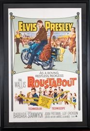 Original Elvis Presley "Roustabout" One Sheet Movie Poster - Framed, Matted And Linen-backed