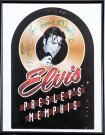 Ronnie McDowell Signed Elvis Presley's Memphis Menu