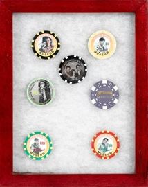 Group Of Seven Elvis Themed Poker Chips
