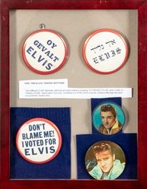 RARE Group Of Five Original Elvis Pin Back Buttons / Judaica