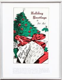 Original 1957 Christmas Postcard Sent By Elvis And The Colonel - MINT