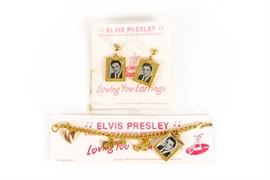 Original RARE 1956 Elvis Presley Loving You Earrings And Bracelet In Original Packaging By EP Enterprises