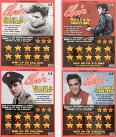 Four Elvis Presley Themed Unused Scratch-Off Tickets